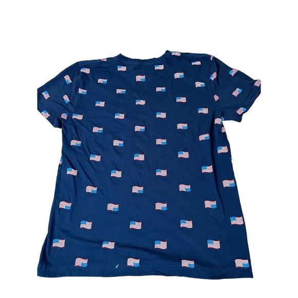 Isaac Morris Shirt Men's Blue Stars Stripes USA Flag All Over Print USA SZ MD - Picture 10 of 11